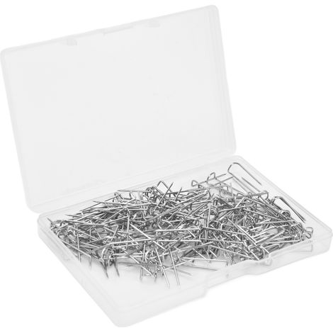 200 Stück Gabelnadeln, U-förmig, Edelstahl, robust, langlebig, vielseitig einsetzbar, Nähnadeln, 17 mm, 200 Stück/Box (1/5)