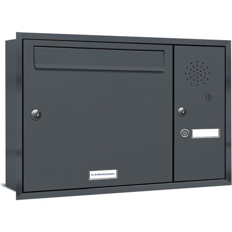 1er Briefkasten Anlage für Unterputz Montage Klingel RAL 7016 Anthrazit (1/5)