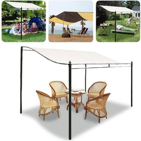 QAZQA Toile De Toit De Rechange pour Pavillon Tonnelle, Tonnelle De Jardin Tente, Toit De Rechange pour Tonnelle De Jardin, 300D Imperméable Auvent Tente Outdoor (sans Support) 3X2.6m (1/3)