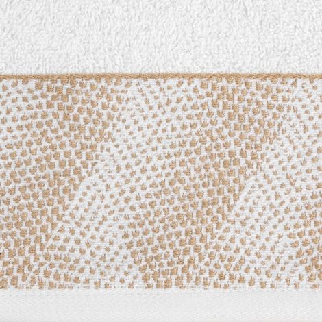 Handtuch 50x90 Blanca 12, weißgoldenes geometrisches Muster, 500 g/2 Frottee, limitierte Kollektion