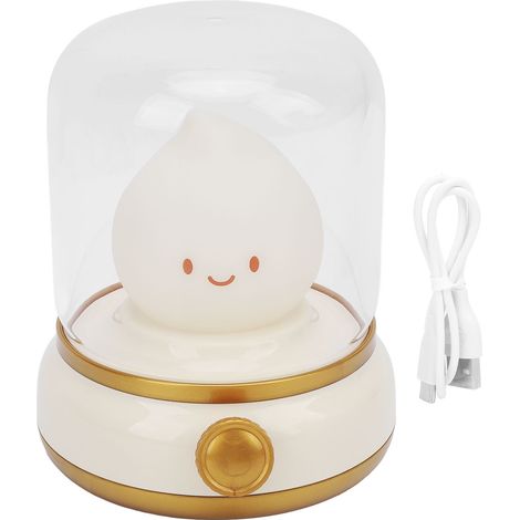 Lampada Notte LED Design Cherubino in Silicone, Luce Dimmerabile e Timer, Ricarica USB 800mAh, Ideale per Camera da Letto Bambini e Arredamento Casa (1/5)