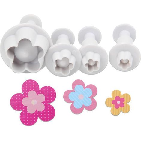 (lot De 12 4 Modles) Cookie Cutter Silicone Cuisson, Ensemble De 12 Pices Moule Bonbons, Moule Gteau De Lune En Silicone, Presse Fleurs De Ceri (1/5)