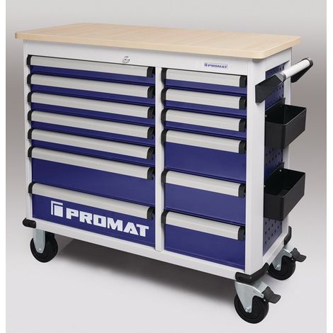 Banco da lavoro mobile PLUS cassetto esterno B1150xP500xH1015mm 13 30kg 500kg PROMAT