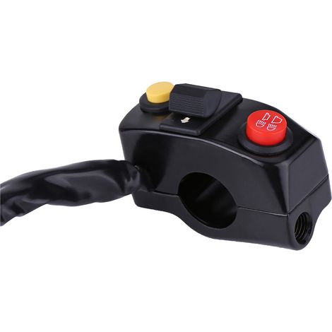 7/8"-Motorradlenkerschalter mit Hupe, Blinkern, Abblend- und Fernlicht, schwarz (1/5)