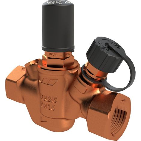 Kemper MULTI-THERM válvula de regulación automática de circulación, 50 °C a 65 °C, rosca interior, Figura 143 00, DN 25, 1430002500