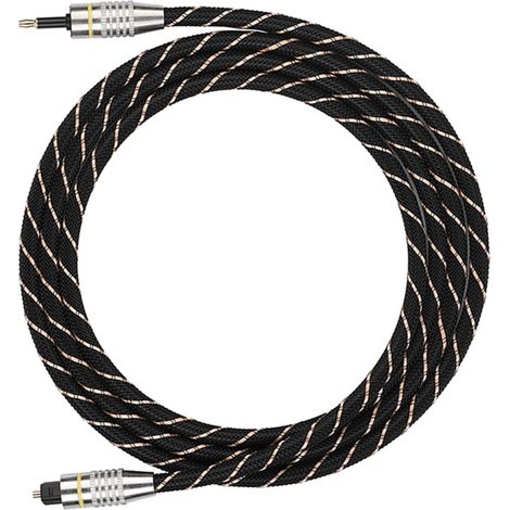 Câble Audio Optique Toslink vers Mini Jack 3.5mm Doré 1.5m pour Connexion SPDIF (1/5)