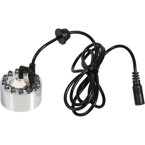 24V Mehrfarben-Ultraschall-Nebelbrunnen, Luftbefeuchter mit 100-240V US-Netzteil, dekorativer Nebelzerstäuber für den Innenbereich (1/5)