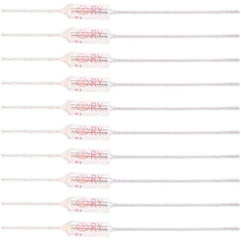 10 fusibili termici 250V 10A 72℃, con involucro metallico, fusibili termici TF 72250℃ (152℃/305,6℉)