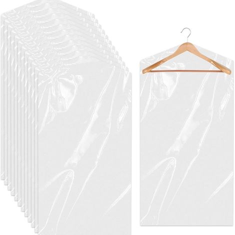Lot de 100 housses de vêtements longues de 90 cm pour suspendre des vêtements, sacs de nettoyage à sec, sacs de nettoyage à sec, sacs à vêtements à suspendre pour manteaux, robes, robes (1/4)