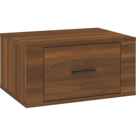 Comodino sospeso con cassetto 50 x 36 x 25 cm MDF marrone DEC034276