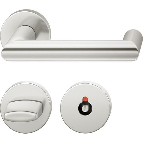 FSB Objekt Drückergarnitur 72 1016 AGL auf Rosette WC DIN, silber eloxiert
