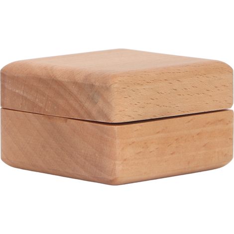 Boîte à bagues en bois finement travaillée, petite et portable, idéale pour ranger les bagues et les cadeaux de demande en mariage. (1/5)