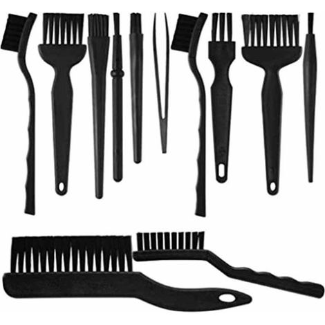 Kit de nettoyage pour ordinateur portable et téléphone portable (12 pièces) comprenant une mini brosse, des outils de nettoyage pour clavier et téléphone portable, et une pince à épiler.