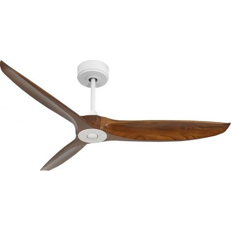 Bolt blanc , Ventilateur déstratificateur d'air, pales bois sombres 132 Cm, moteur blanc sans lumière . (1/2)