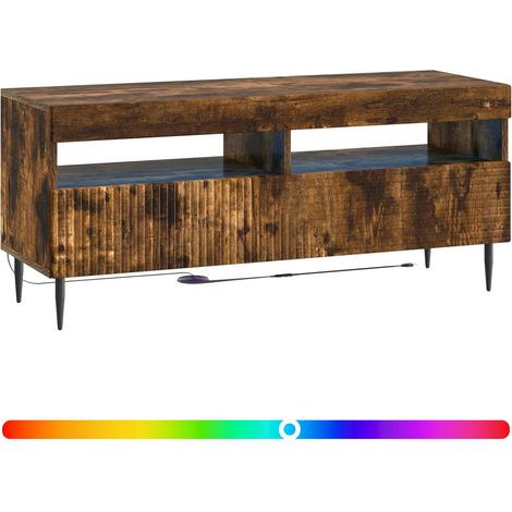 Maison Exclusive - LED-TV-Schrank Raucheiche Holzwerkstoff (1/5)