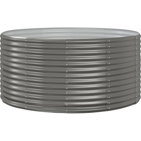 Maison Exclusive - Jardinera acero galvanizado gris 140x140x68 cm (1/4)