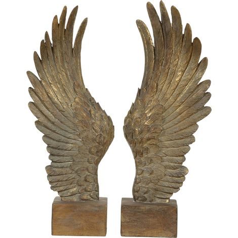 2 Ali d'angelo su base in resina - Statuetta decorativa (1/5)