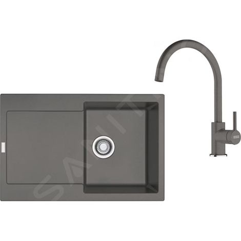 Franke Colonnes - Set de cuisine G276ŠK, évier en fragranit BSG 611 + robinet FC 6018.084, gris pierre 114.0700.796 (1/4)