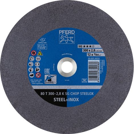 PFERD Trennscheibe Metallkreissäge T 300x2,8x25,4 mm Leistungs-Li. SG CHOP STEELOX Stahl/Edelstahl (1/5)