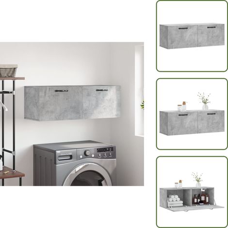 Wandschrank Betongrau 100x36,5x35 cm Holzwerkstoff - Wandschrank - Regal - Aufbewahrungsraum - Wohnzimmerdeko - Schlafzimmermöbel (1/5)