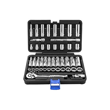Coffret 46 Pièces de Douilles Xiaofei avec Cliquet Rapide et Boîte à Outils de Réparation (1/3)