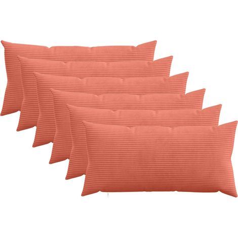 Housse de coussin 6 pcs HEERLEN Rouge orange 40 x 70 cm vidaXL
