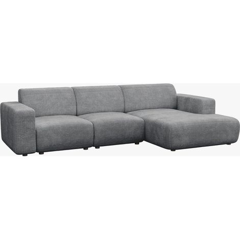 NAYVA Canapé d'angle en tissu gris - Angle droit (1/5)