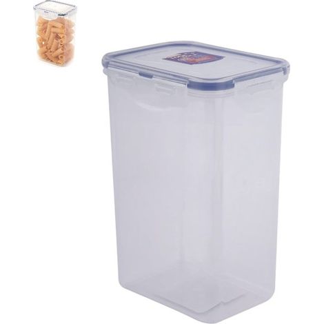 1 couvercle transparent pour seau à riz - Ouverture pour les grains - Pot de conservation sous vide et étanche à l'humidité - Récipient alimentaire rectangulaire - Transparent - Couvercle blanc à ferm (1/5)