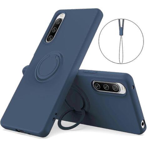 Xperia 10 V Hülle mit Drehring und Trageschlaufe – Flüssigsilikon, stoßfest, verstärkter Schutz für Ihr Smartphone (1/5)