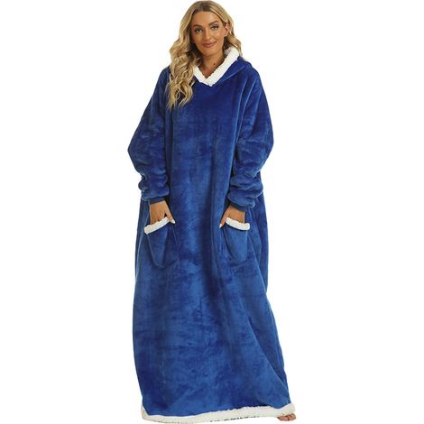 Couverture portable en microfibre surdimensionnée, taille unique - Haut de maison à capuche allongé 150cm, idéal casual