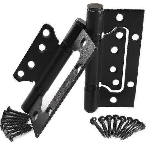 Set mit 4 schwarzen, rostfreien, verdeckten Türbändern, 10 cm, mit Edelstahlkugellagern – für eine leichtgängige und geräuschlose Bewegung (1/5)