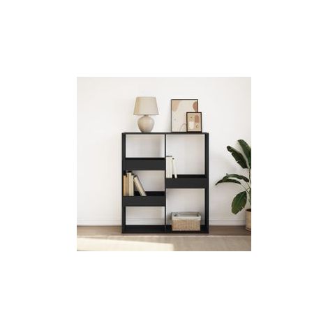 Bibliothèque-Séparateur de pièce noir 100x33x115 (1/5)