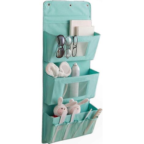 Sac mural de rangement à plusieurs compartiments, tissu Oxford lavable, organiseur suspendu pratique pour salle de bain et chambre, poches multiples, gain de place, durable, facile à nettoyer, idéal p (1/5)