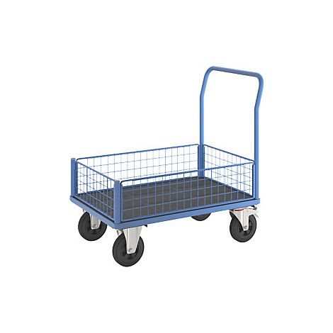 Carro de plataforma  4 paredes de rejilla de media altura  L x