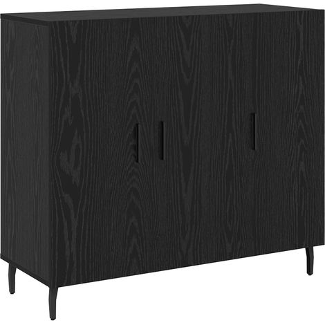 Maison Exclusive - Aparador Roble Negro 90 x 34 x 80 cm Madera de (1/5)