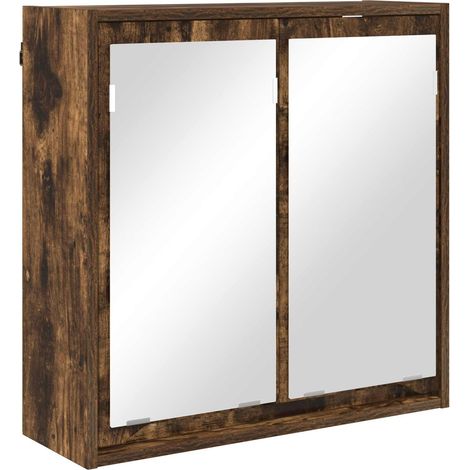 Armoire Miroir de Salle de Bain Chêne fumé 60 x 20 x 60 cm vidaXL (1/5)