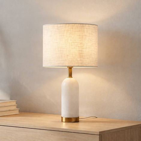 Table Lamp 'Alabaster' made of Textile for Living Room & Dining Room (1/5)