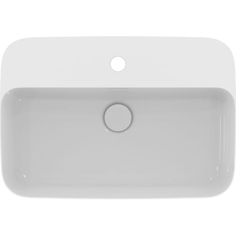 Ideal Standard Ipalyss - Lavabo sobre encimera, 55x38 cm, con rebosadero, 1 orificio para grifería, blanco E207701 (1/5)
