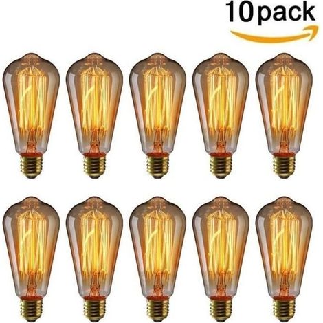 Ampoules - Edison - ST64 - 40W - E27 - Blanc Chaud - Vintage-Ywey (1/4)