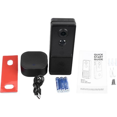 Sonnette vidéo haute définition, interphone bidirectionnel, surveillance à distance, batterie rechargeable, caméra WiFi pour maison. (1/5)