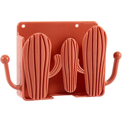 Boîte de rangement murale 4 pièces, boîte de rangement murale pour télécommande avec 2 crochets, rouge pour télécommandes, téléphones portables, écouteurs, etc. (1/5)
