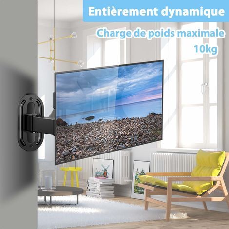 Support TV Mural 14 à 27 Pouces Ecran PC,Orientable et Inclinable,VESA 75x75mm / 100x100mm jusqu'à 10 kg,Universel 17 19 21 24 Pouces Support Mural TV,Support de Moniteur (1/4)