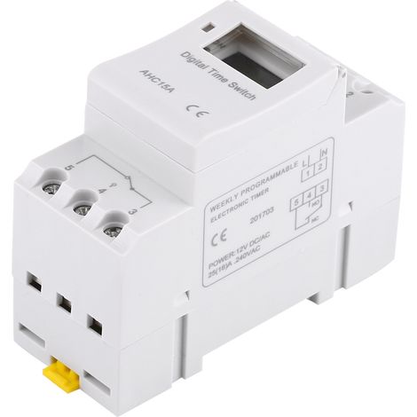 Programmierbarer elektronischer Wochentimer mit LCD-Anzeige, 16 Ein-/Ausschaltzyklen (AC/DC12V) (1/5)
