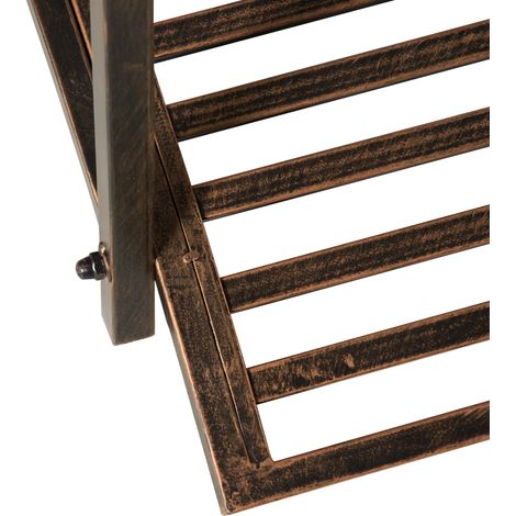 Pont de jardin vintage en fer noir, 99x68x53 cm, motif floral végétal, décoration extérieure, structure métallique robuste (1/5)