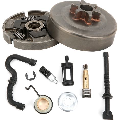 Pièces de rechange pour tambour d'embrayage, roulement à aiguilles et filtre à carburant compatibles avec les tronçonneuses STIHL MS170, 180, 210, 230 et 250 (1/5)