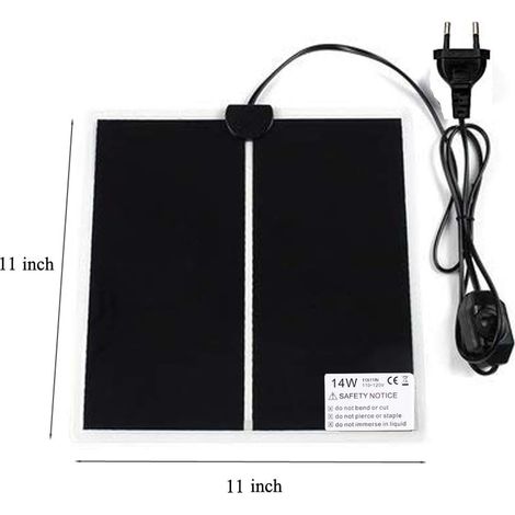 Tapis chauffant pour reptiles, 14 W, 28 x 28 cm, réglable en température, pour terrarium (tortues, serpents, lézards, geckos, araignées) - Lumten (1/5)