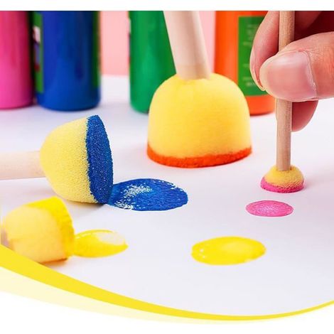 Schwammpinsel Schaumstoffpinsel Stupfpinsel Malschwamm Acrylfarbe Aquarell Keramik Kunsthandwerk DIY Graffiti Holz Wac KIT PEINTURE (1/5)
