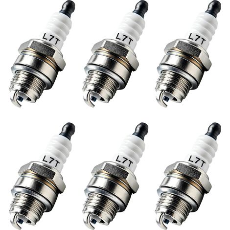 6 PCS Bougie Allumage L7T Pour Moteurs 2 Temps 37–50cc, Bougie Tondeuse, Bougie Débroussailleuse, Compatible RCJ7Y, BM6A Pour Tronçonneuses, Mini Moto Et Petits Moteurs (1/5)
