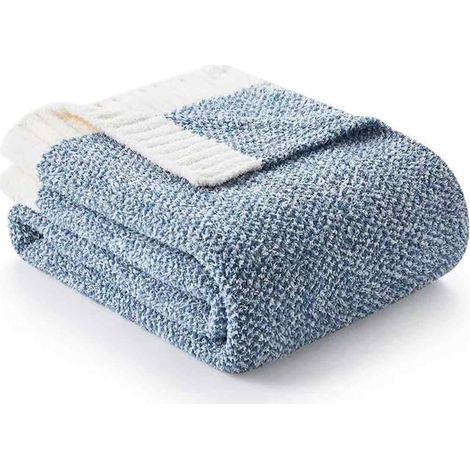 Sofadecke, ultraweiche und warme Wendedecke, bequeme Strickdecke, leichte und flauschige Decke für Sofa, Bett, Picknick/