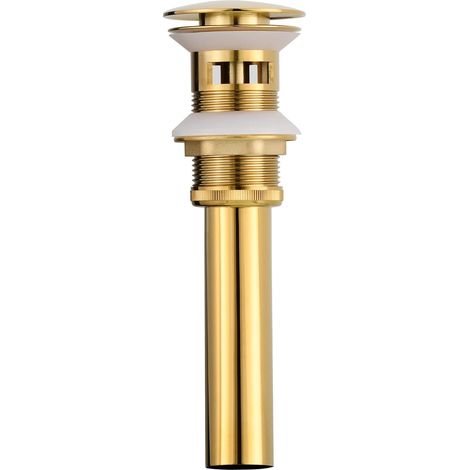 Bonde de lavabo avec Trop-Plein pour Lavabo et Évier – Valve Pop-up Or (1/5)